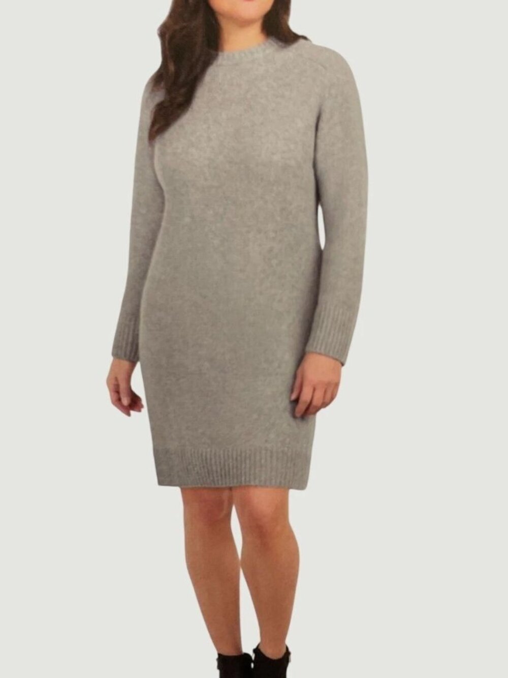 Dalia Wool Blend Women's XL Gray Sweater Mini Dress Long Sleeve
